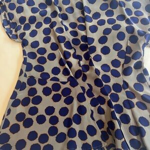 Babette Polka Dot Women's Top - Blue and Gray